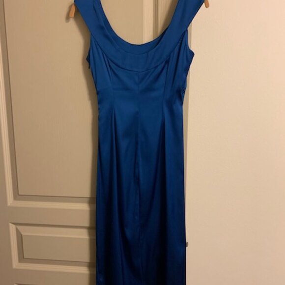 Maggy London Women's Size 4 Evening/Cocktail/Wedding Blue Side Zip Lined Dress - Picture 10 of 11
